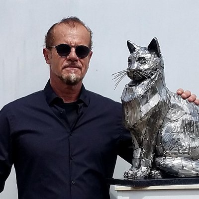 Escultura GATO em aço inoxZe Vasconcellos Metal Sculptures - Metal Sculptures - Campinas - São Paulo - Brasil