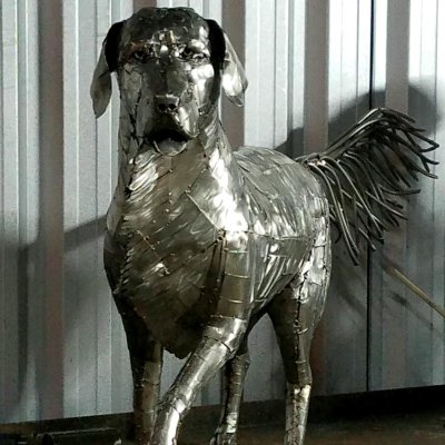 Golden retriever - Escultura em aço inoxZe Vasconcellos Metal Sculptures - Metal Sculptures - Campinas - São Paulo - Brasil