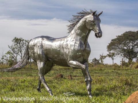 Quarter Horse - stainless steel Ze Vasconcellos Metal Sculptures - Ze Vasconcellos Metal Sculptures - Metal Sculptures - Campinas - São Paulo - Brasil - 3