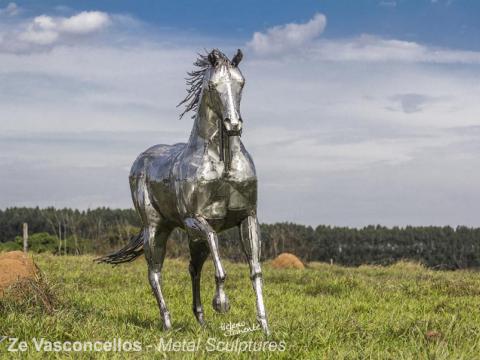 Quarter Horse - stainless steel Ze Vasconcellos Metal Sculptures - Ze Vasconcellos Metal Sculptures - Metal Sculptures - Campinas - São Paulo - Brasil - 2