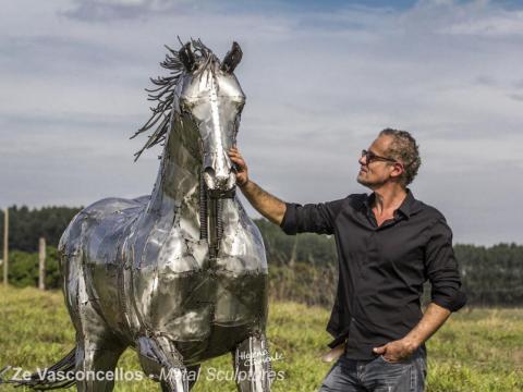 Quarter Horse - stainless steel Ze Vasconcellos Metal Sculptures - Ze Vasconcellos Metal Sculptures - Metal Sculptures - Campinas - São Paulo - Brasil - 4