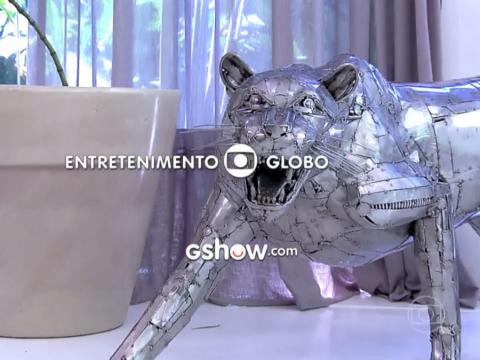 A escultura Onça no programa 