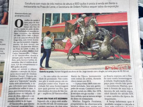 Notícia do Jornal o Globo confunde os cariocas!!! Ze Vasconcellos Metal Sculptures - Ze Vasconcellos Metal Sculptures - Metal Sculptures - Campinas - São Paulo - Brasil - 1